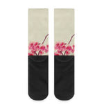 Vintage Cherry Blossom Print Crew Socks