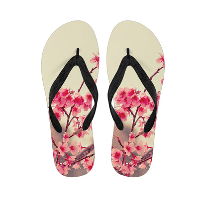 Vintage Cherry Blossom Print Flip Flops