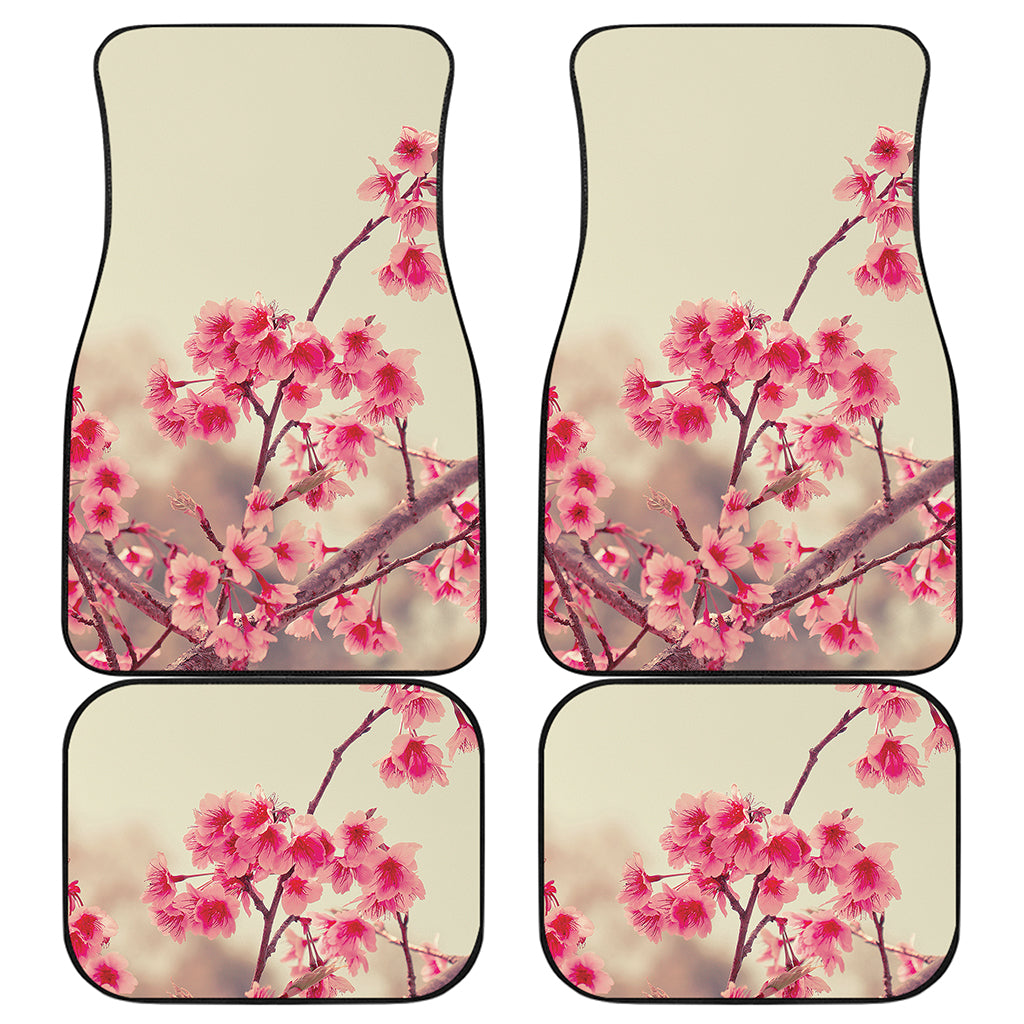 Vintage Cherry Blossom Print Front and Back Car Floor Mats