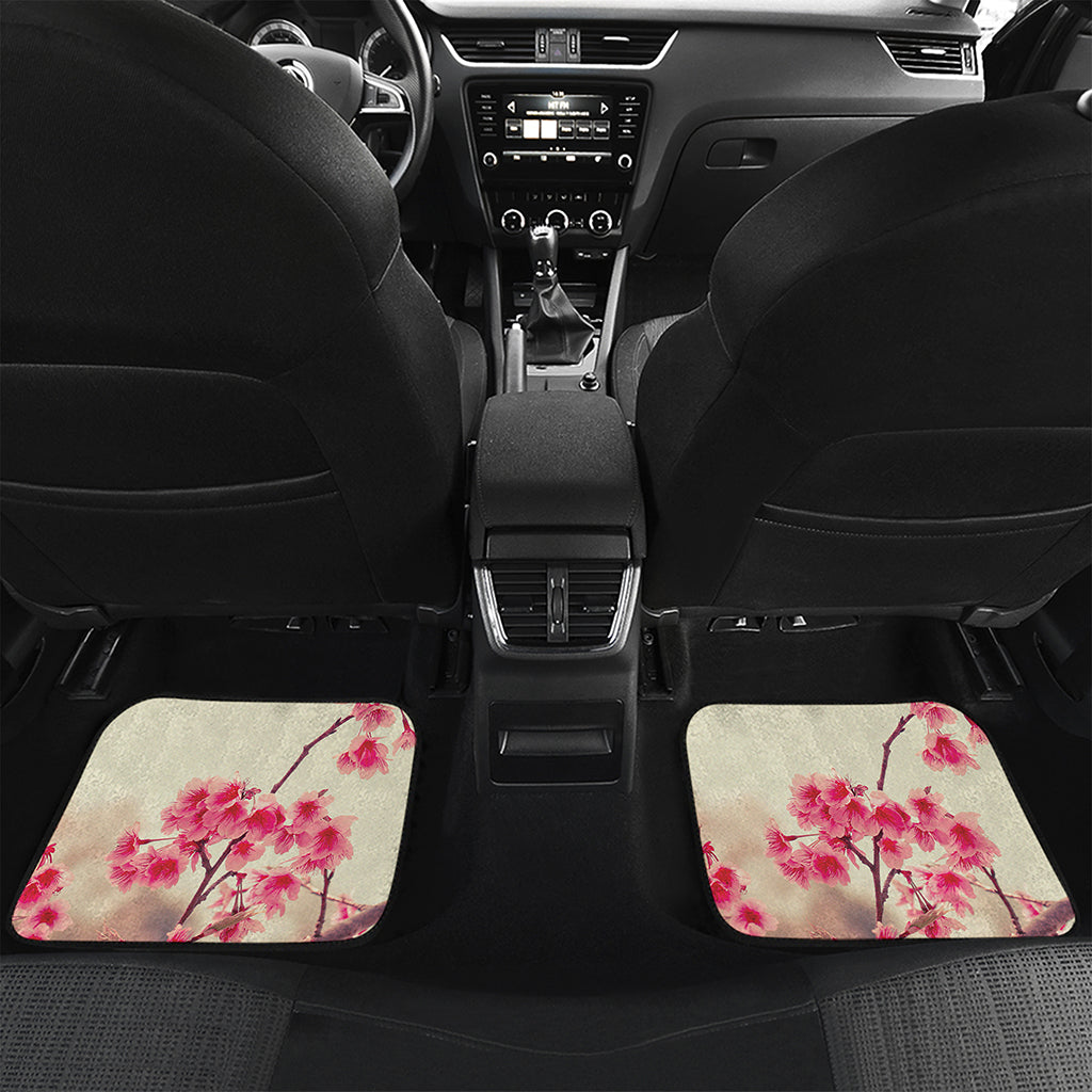 Vintage Cherry Blossom Print Front and Back Car Floor Mats
