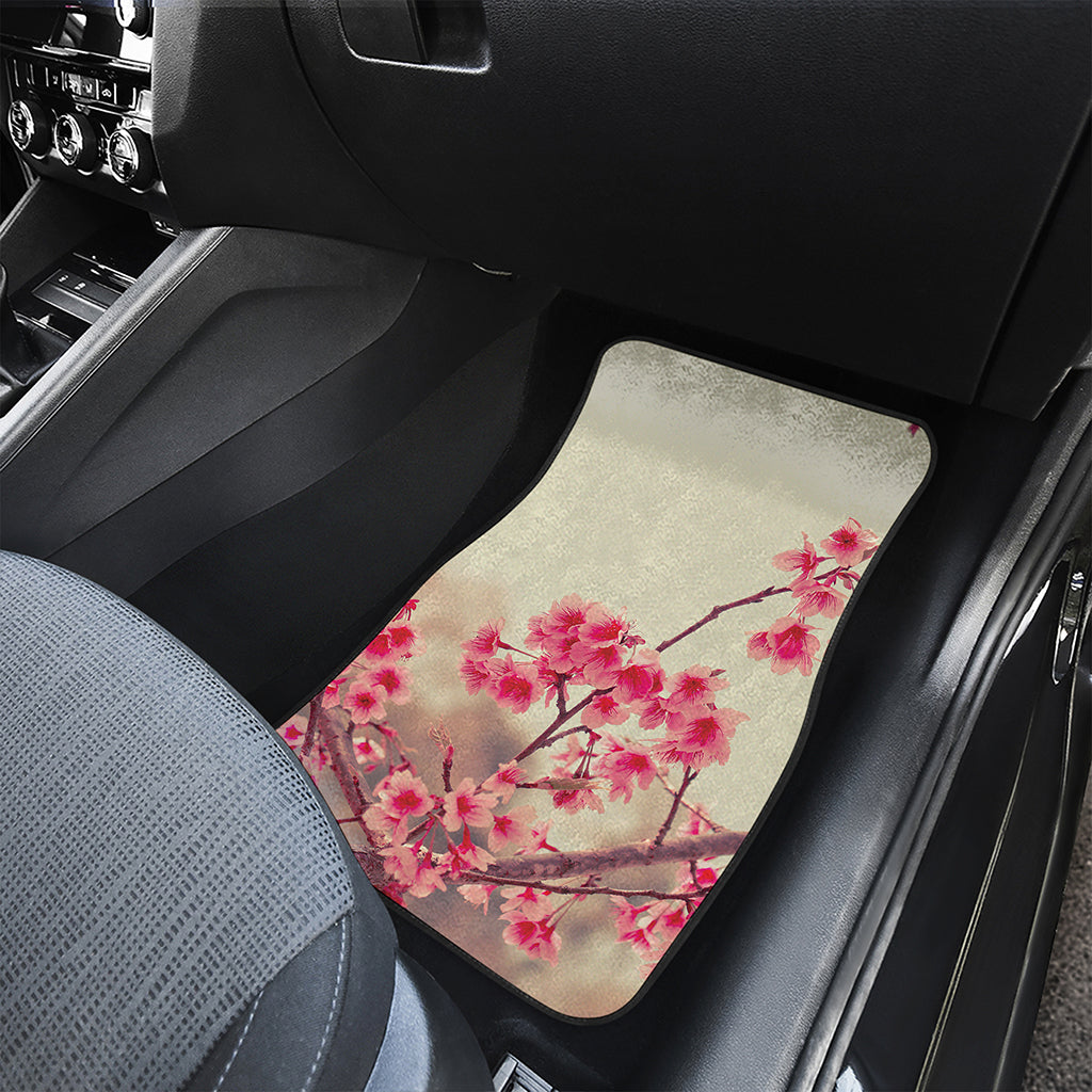 Vintage Cherry Blossom Print Front and Back Car Floor Mats