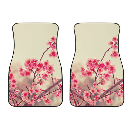 Vintage Cherry Blossom Print Front Car Floor Mats