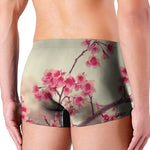 Vintage Cherry Blossom Print Men's Boxer Briefs
