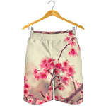 Vintage Cherry Blossom Print Men's Shorts