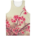 Vintage Cherry Blossom Print Men's Tank Top