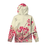 Vintage Cherry Blossom Print Pullover Hoodie