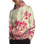 Vintage Cherry Blossom Print Pullover Hoodie