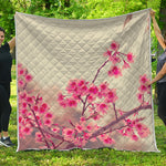 Vintage Cherry Blossom Print Quilt