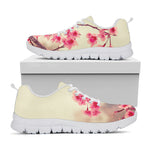 Vintage Cherry Blossom Print White Sneakers