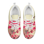 Vintage Cherry Blossom Print White Sneakers