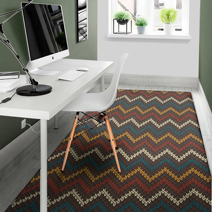 Vintage Chevron Knitted Pattern Print Area Rug
