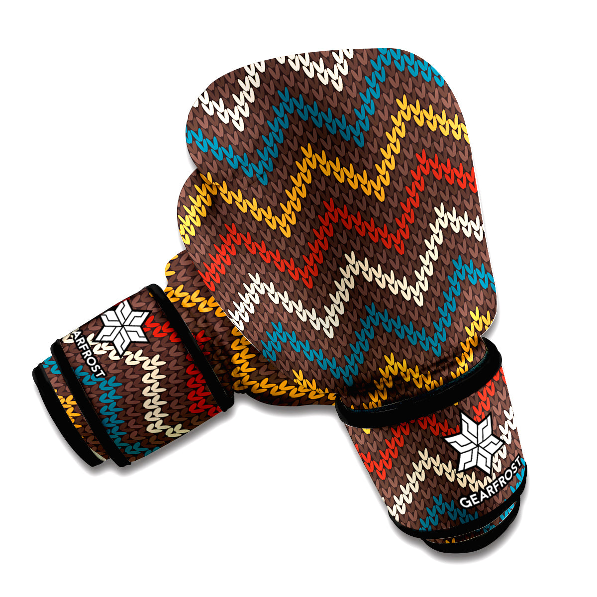 Vintage Chevron Knitted Pattern Print Boxing Gloves