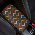 Vintage Chevron Knitted Pattern Print Car Center Console Cover