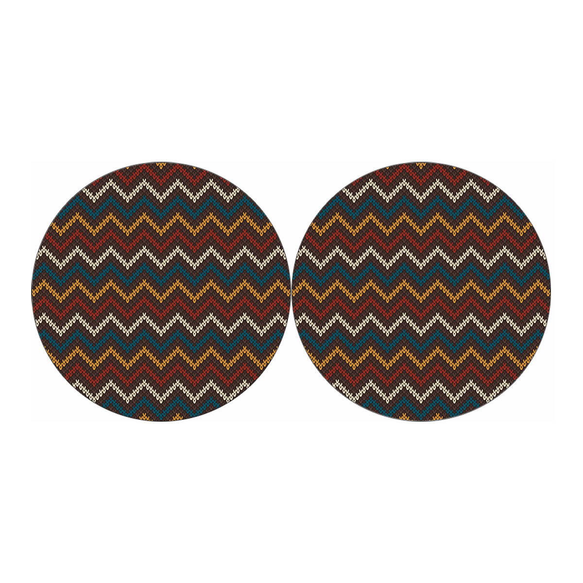 Vintage Chevron Knitted Pattern Print Car Coasters