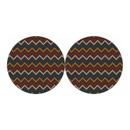 Vintage Chevron Knitted Pattern Print Car Coasters