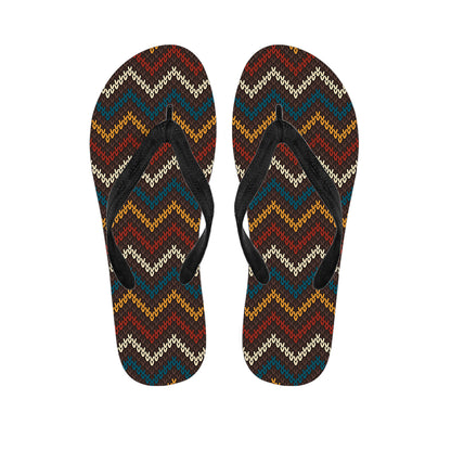 Vintage Chevron Knitted Pattern Print Flip Flops