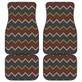 Vintage Chevron Knitted Pattern Print Front and Back Car Floor Mats