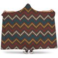 Vintage Chevron Knitted Pattern Print Hooded Blanket