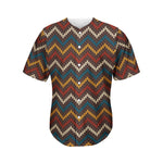 Vintage Chevron Knitted Pattern Print Men's Baseball Jersey