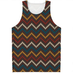 Vintage Chevron Knitted Pattern Print Men's Tank Top