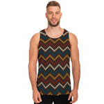 Vintage Chevron Knitted Pattern Print Men's Tank Top