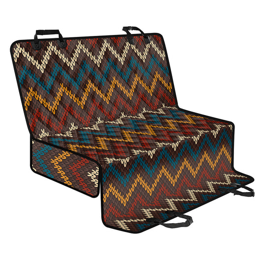 Vintage Chevron Knitted Pattern Print Pet Car Back Seat Cover