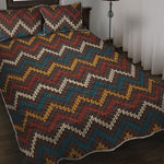 Vintage Chevron Knitted Pattern Print Quilt Bed Set