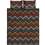 Vintage Chevron Knitted Pattern Print Quilt Bed Set