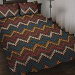 Vintage Chevron Knitted Pattern Print Quilt Bed Set