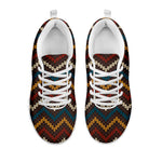 Vintage Chevron Knitted Pattern Print White Sneakers