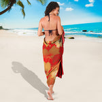 Vintage Chinese Flower Print Beach Sarong Wrap