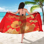 Vintage Chinese Flower Print Beach Sarong Wrap