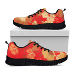 Vintage Chinese Flower Print Black Sneakers