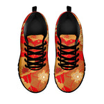 Vintage Chinese Flower Print Black Sneakers