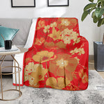 Vintage Chinese Flower Print Blanket