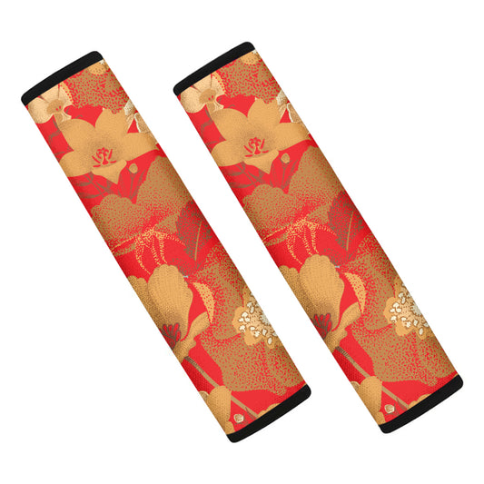 Vintage Chinese Flower Print Car Seat Belt Covers