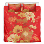 Vintage Chinese Flower Print Duvet Cover Bedding Set