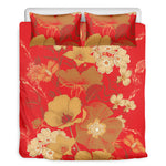 Vintage Chinese Flower Print Duvet Cover Bedding Set