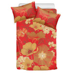 Vintage Chinese Flower Print Duvet Cover Bedding Set