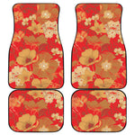 Vintage Chinese Flower Print Front and Back Car Floor Mats