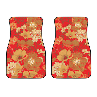 Vintage Chinese Flower Print Front Car Floor Mats