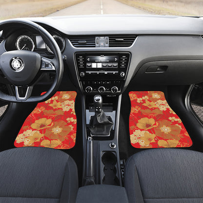 Vintage Chinese Flower Print Front Car Floor Mats