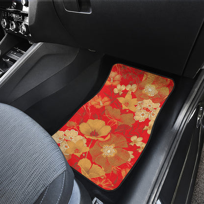 Vintage Chinese Flower Print Front Car Floor Mats