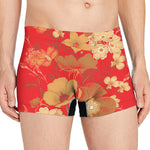 Vintage Chinese Flower Print Men's Boxer Briefs