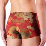 Vintage Chinese Flower Print Men's Boxer Briefs