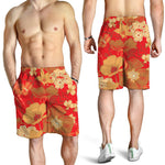 Vintage Chinese Flower Print Men's Shorts