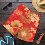 Vintage Chinese Flower Print Men's Shorts