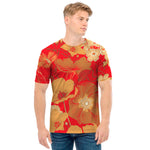 Vintage Chinese Flower Print Men's T-Shirt