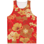 Vintage Chinese Flower Print Men's Tank Top