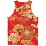 Vintage Chinese Flower Print Men's Tank Top